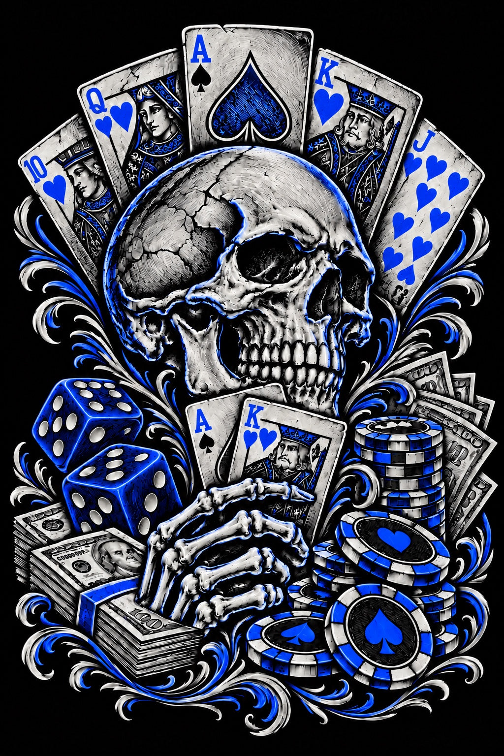 Silber-Royalblau