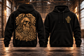 GLÜCKSSPIEL – N95 Hoodie · Vorverkauf · Bronzegold – Rückseite und Vorderseite