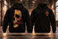 SKULL – N95 Hoodie · Vorverkauf · Gold-Rot – Rückseite und Vorderseite