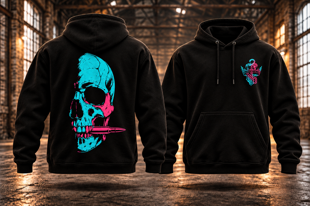 SKULL · Türkis-Pink · Hoodie