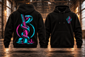 COBRA & SHOTGUN – N95 Hoodie · Vorverkauf · Türkis-Pink – Rückseite und Vorderseite