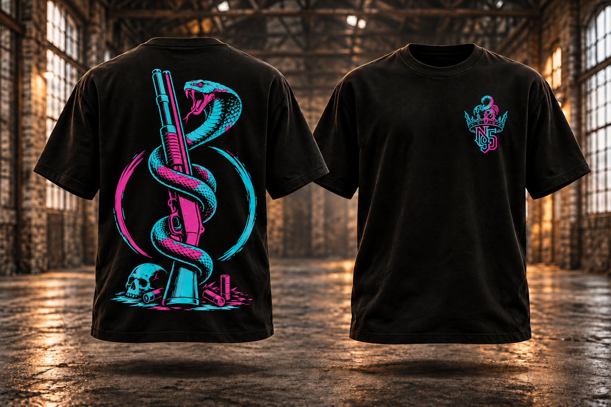 COBRA & SHOTGUN Türkis-Pink – Rückseite und Vorderseite