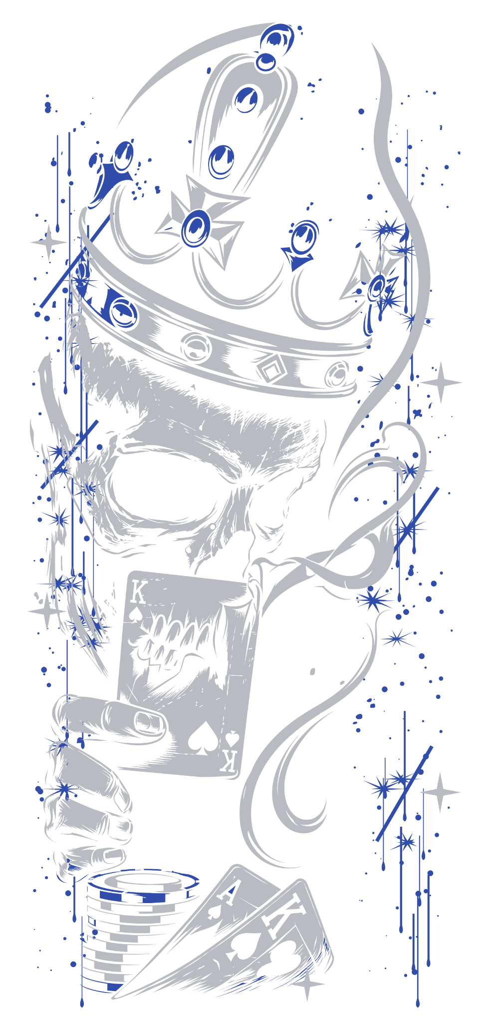 Silber-Royalblau